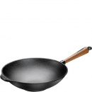Wok żeliwny z drewnianą rączką Walnut Skeppshult 30cm 0865V