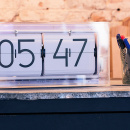 Zegar klapkowy / stołowy Big Flip Clear Nextime transparentny 5209 TR