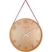 Zegar na ścianę wiszący na taśmie Loop Small Nextime czerwony 3233 RO