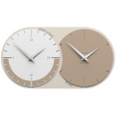 Zegar ścienny - 2 strefy czasowe World Clock CalleaDesign caffelatte / biały 12-009-14