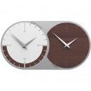 Zegar ścienny - 2 strefy czasowe World Clock CalleaDesign wenge / biały 12-009-89