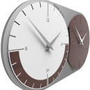 Zegar ścienny - 2 strefy czasowe World Clock CalleaDesign wenge / biały 12-009-89