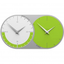 Zegar ścienny - 2 strefy czasowe World Clock CalleaDesign zielony / biały 12-009-76