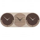 Zegar ścienny - 3 strefy czasowe World Clock CalleaDesign orzech włoski 12-010-85