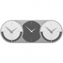 Zegar ścienny - 3 strefy czasowe World Clock CalleaDesign szary / biały 12-010-3