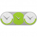 Zegar ścienny - 3 strefy czasowe World Clock CalleaDesign zielony / biały 12-010-76