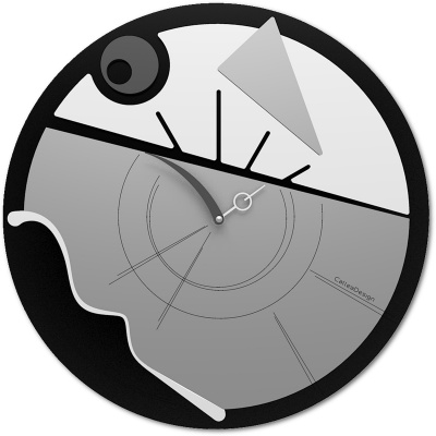 Zegar ścienny 38 cm Art-O CalleaDesign czarno-biały 10-024-1