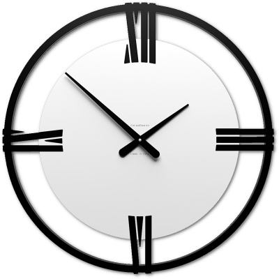 Zegar ścienny 60 cm rzymskie cyfry Sirio60 CalleaDesign czarno-biały 10-216-1
