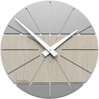 Zegar ścienny aluminium i dąb 35 cm Benja-Cub CalleaDesign 10-029-83