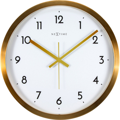 Zegar ścienny Arabic Nextime 44 cm, biały / złoty 2523 GW