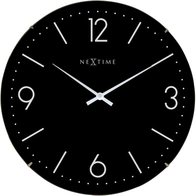 Zegar ścienny Basic Dome Nextime 35 cm, czarny 3157 ZW