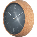Zegar ścienny Cork - obudowa z korka, szara tarcza Nextime 30 cm 3509 GS