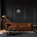 Zegar ścienny duży 90 cm, widoczne zębatki Roman Gear Nextime złoty 3260 GO