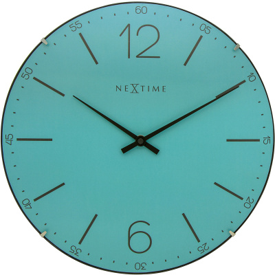 Zegar ścienny Index Dome Nextime 35 cm, turkusowy 3159 TQ