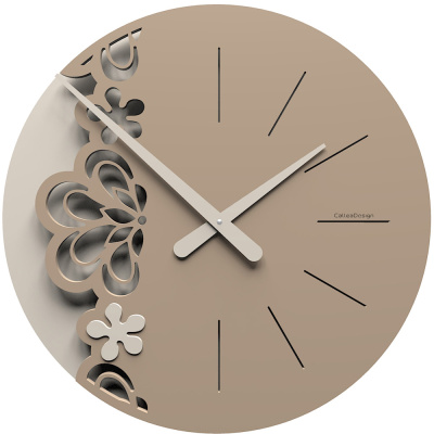Zegar ścienny Merletto duży CalleaDesign caffelatte 56-10-2-14