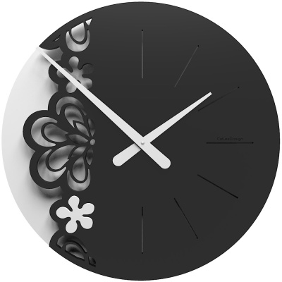 Zegar ścienny Merletto duży CalleaDesign czarny / biały 56-10-2-5
