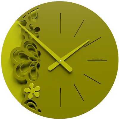 Zegar ścienny Merletto duży CalleaDesign oliwkowo-zielony 56-10-2-54