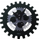 Zegar ścienny obracające zębatki Moving Gears Nextime 35 cm, czarny 3241 ZW