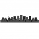 Zegar ścienny panorama miasta Panoramic Skyline CalleaDesign czarno-szary 52-10-2-3