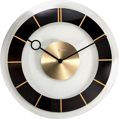 Zegar ścienny Retro Nextime 31 cm, czarny / złoty 2790 ZW