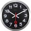 Zegar ścienny Station czarny cyferblat, cyfry arabskie Nextime 35 cm 3999 ARZW