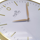 Zegar ścienny sterowany radiowo, złoty Glamour Nextime 30 cm, biały cyferblat 3256 WIRC