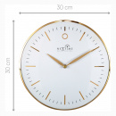Zegar ścienny sterowany radiowo, złoty Glamour Nextime 30 cm, biały cyferblat 3256 WIRC