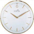 Zegar ścienny sterowany radiowo, złoty Glamour Nextime 30 cm, biały cyferblat 3256 WIRC
