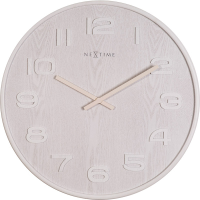 Zegar ścienny Wood Wood Nextime 53 cm, biały 3095 WI
