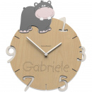 Zegar ścienny z grawerem dla dziecka Hipopotam CalleaDesign 57-10-2