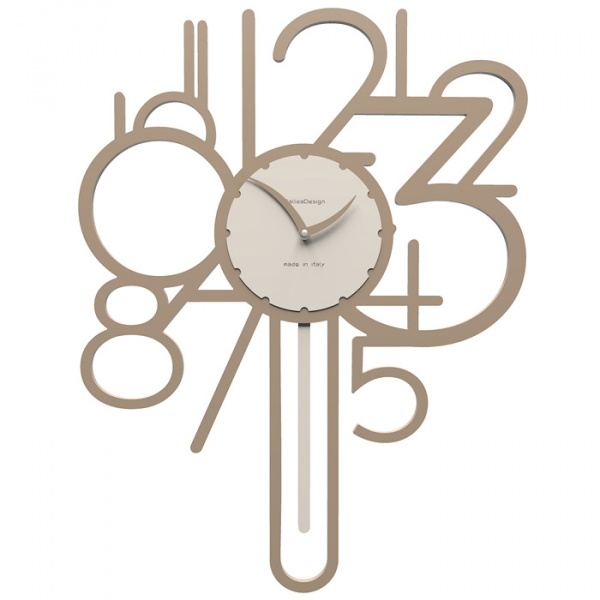 Zegar ścienny z wahadłem Joseph CalleaDesign caffelatte