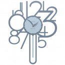 Zegar ścienny z wahadłem Joseph CalleaDesign niebieski 11-002-44