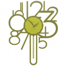 Zegar ścienny z wahadłem Joseph CalleaDesign oliwkowo-zielony 11-002-54