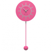 Zegar ścienny z wahadłem Philip CalleaDesign fuksja 11-007-72