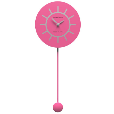 Zegar ścienny z wahadłem Philip CalleaDesign fuksja 11-007-72