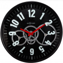 Zegar ścienny z widocznymi zębatkami, 36 cm, Modern Gear Nextime czarny 3259 ZW
