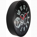 Zegar ścienny z widocznymi zębatkami, 36 cm, Modern Gear Nextime czarny 3259 ZW