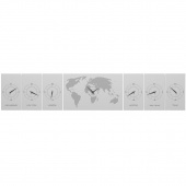 Zegar ścienny ze strefami czasowymi Cosmo CalleaDesign biały 12-001-1