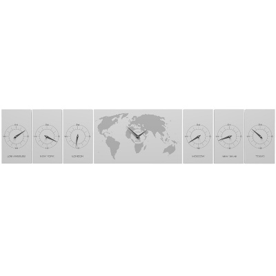 Zegar ścienny ze strefami czasowymi Cosmo CalleaDesign biały 12-001-1