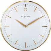 Zegar ścienny złoty Glamour Nextime 30 cm, biały cyferblat 3256 WI