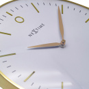 Zegar ścienny złoty Glamour Nextime 30 cm, biały cyferblat 3256 WI