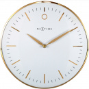 Zegar ścienny złoty Glamour Nextime 30 cm, biały cyferblat 3256 WI