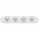 Zegar z czterema strefami czasowymi do biura Singapore CalleaDesign biały 12-007-1