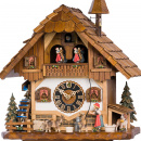 Zegar z kukułką 8-dniowy, kozy, dzwonnica, tancerze, koło młyńskie Hones 39 cm HS-8643T