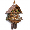 Zegar z kukułką dom w stylu górskim, 8-dniowy mechanizm, Schwarzwald Hones 55 cm HS-86740T