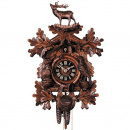 Zegar z kukułką drewniany, jeleń i ptaki Schwarzwald Hones 45 cm HS-1248-4NU