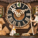 Zegar z kukułką Wędrowiec górski z psem Hones 23 cm HS-140