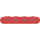 Zegar ze strefami czasowymi Singapore CalleaDesign czerwony 12-007-64