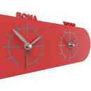 Zegar ze strefami czasowymi Singapore CalleaDesign czerwony 12-007-64