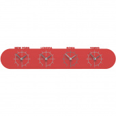 Zegar ze strefami czasowymi Singapore CalleaDesign czerwony 12-007-64